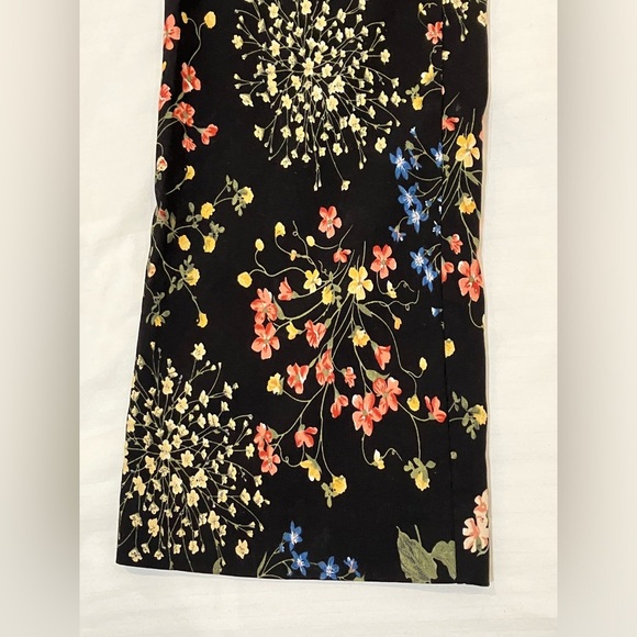 Sz small Jules & Léopold Black Floral Design stretchy capri/seven/eights pants - Picture 4 of 10